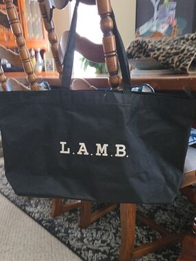 L.A.M.B. Black and White Logo Tote